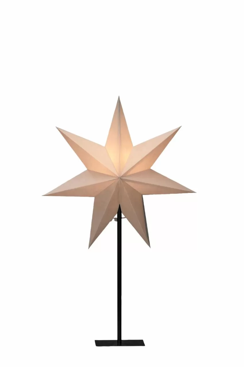 Julbelysning*Jotex Pappersstjärna Metallfot Höjd 65 Cm Greige
