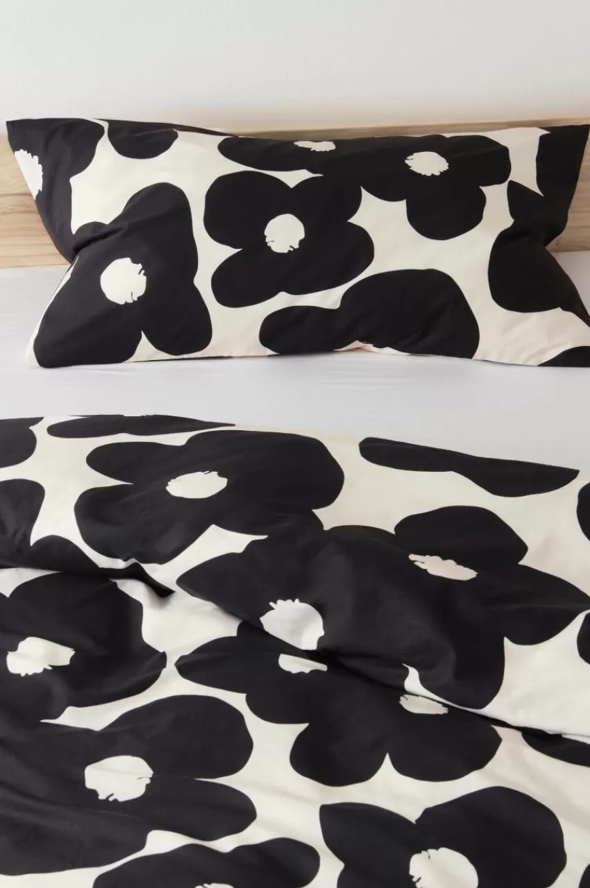 Örngott*Jotex POPPY örngott 90x50 Cm Ekologisk Svart/vit