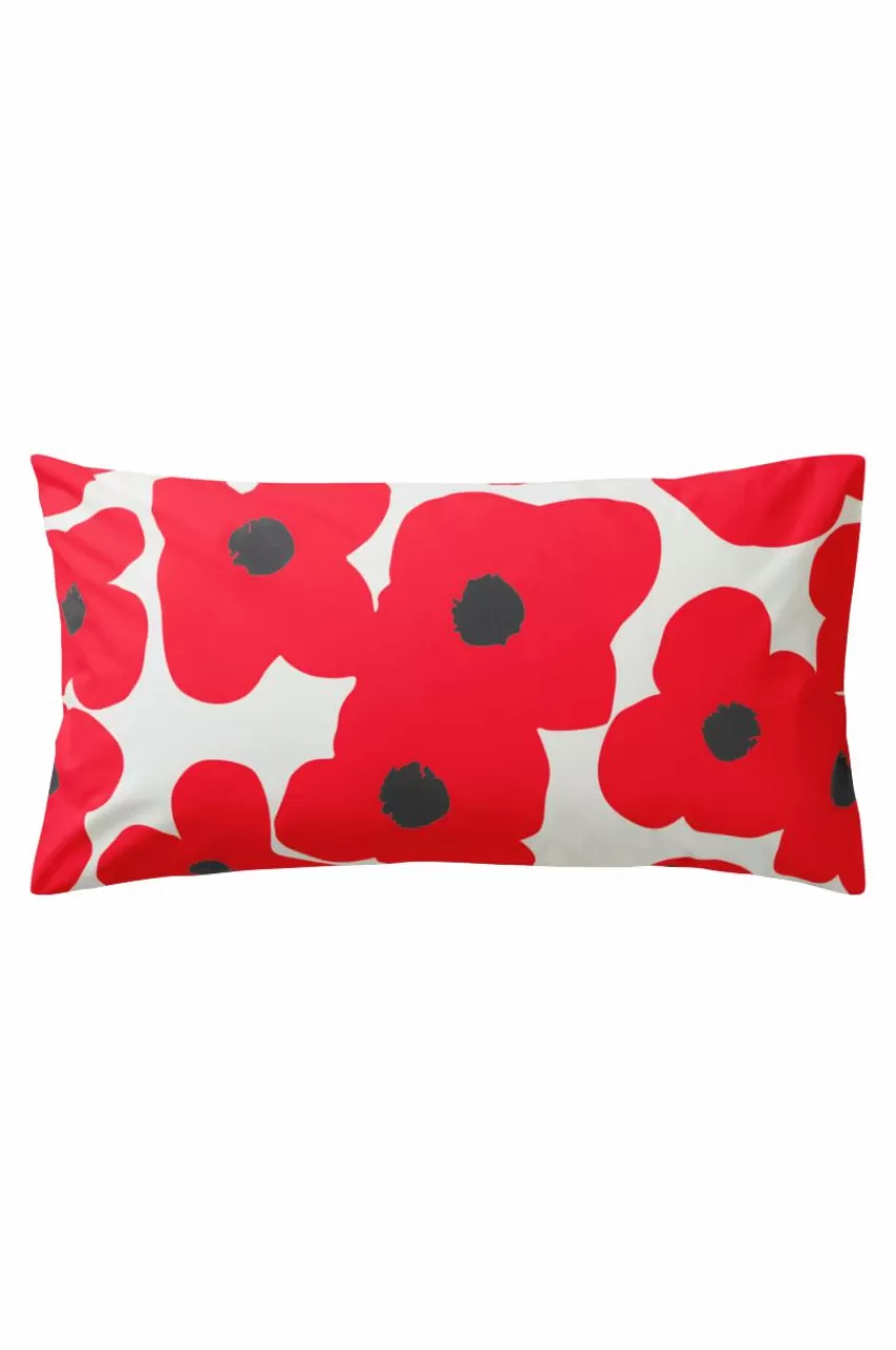 Örngott*Jotex POPPY örngott 90x50 Cm Ekologisk Röd/vit
