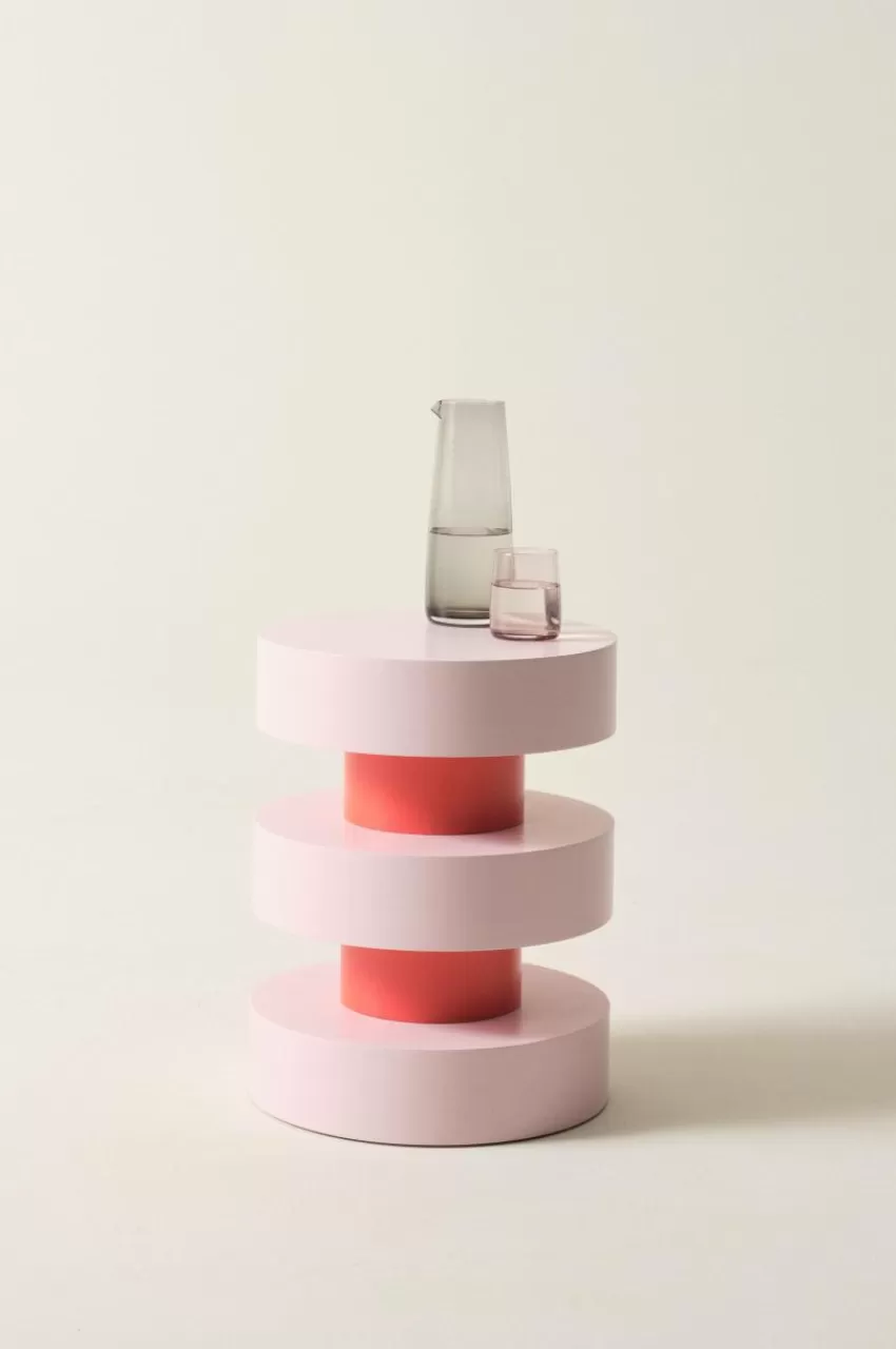 Bord*Jotex PORTELLO Sidobord ø 40 Cm Rosa/röd