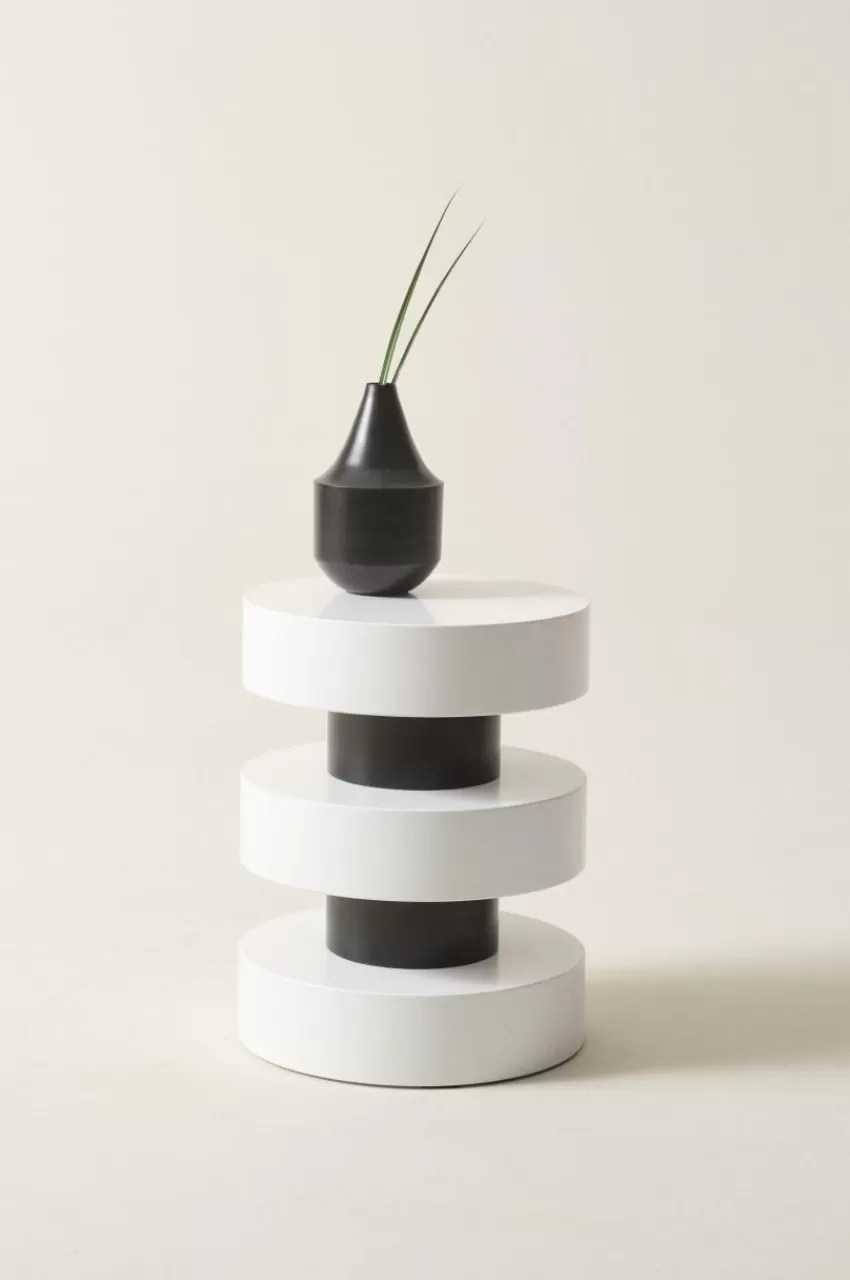 Bord*Jotex PORTELLO Sidobord ø 40 Cm Vit/svart