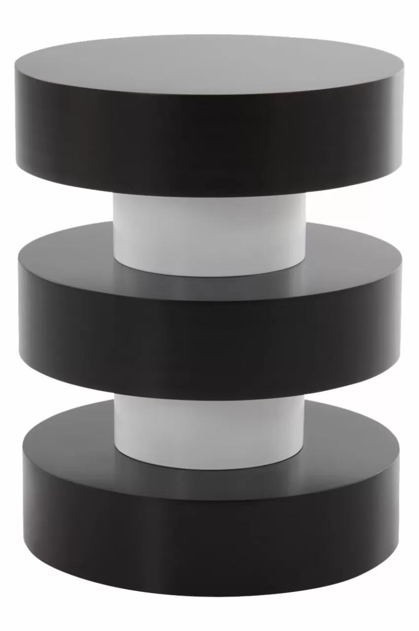 Bord*Jotex PORTELLO Sidobord ø 40 Cm Svart/vit