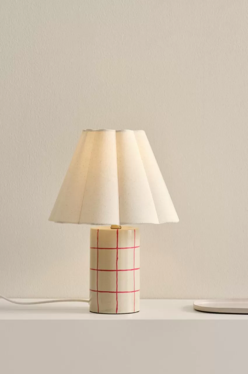 Bordslampor*Jotex RUTHIE Bordslampa Naturvit/röd