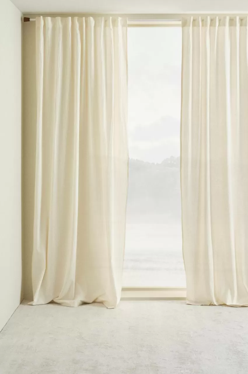 Multifunktionsgardiner*Jotex SADIE Multifunktionsgardin 2-pack Naturvit