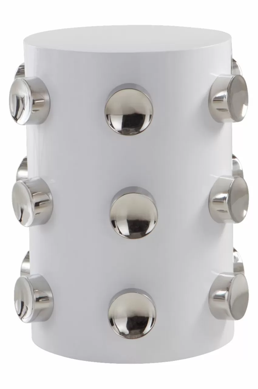 Bord*Jotex SATURNUS Sidobord ø 41 Cm Vit/stål