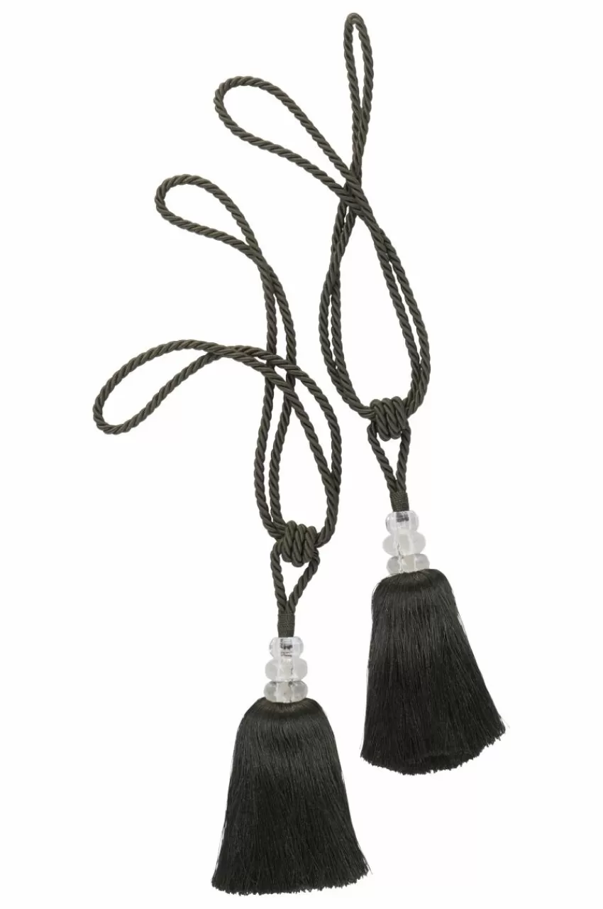Gardinomtag*Jotex SENNA Tofsomtag 2-pack Mörkgrön