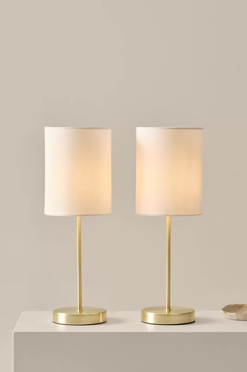 Bordslampor*Jotex SETH Bordslampa 2-pack Vit/mässing