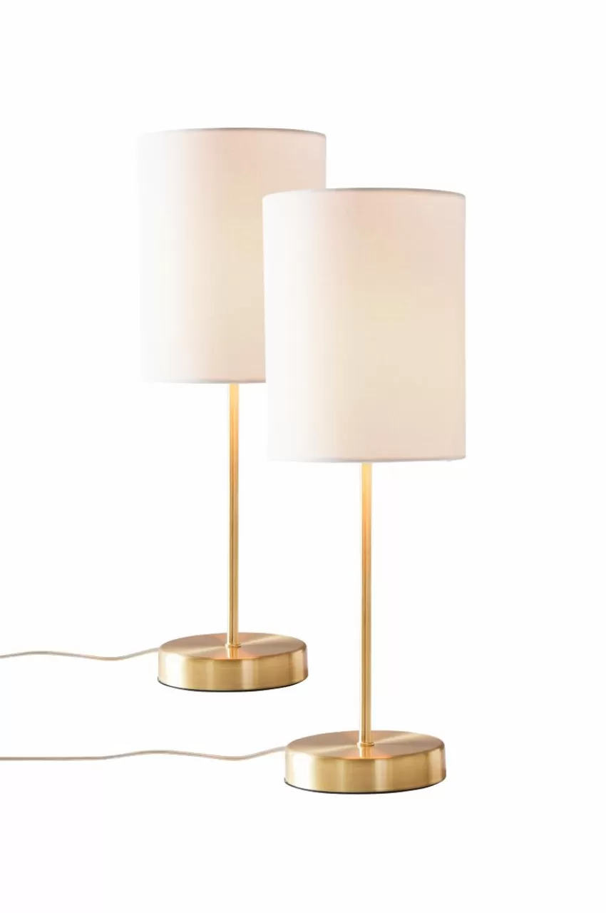 Bordslampor*Jotex SETH Bordslampa 2-pack Vit/mässing
