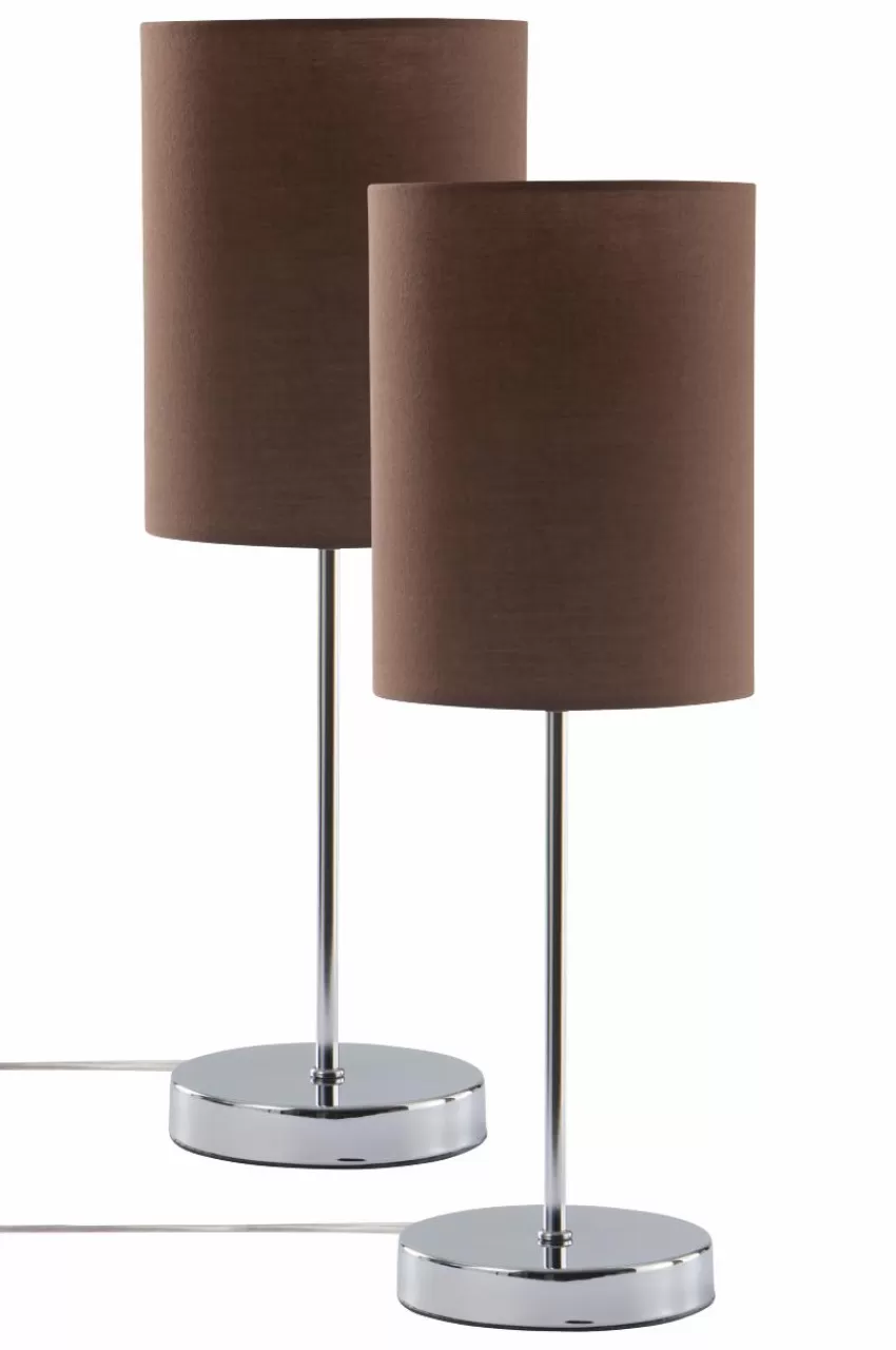 Bordslampor*Jotex SETH Bordslampa 2-pack Krom/brun