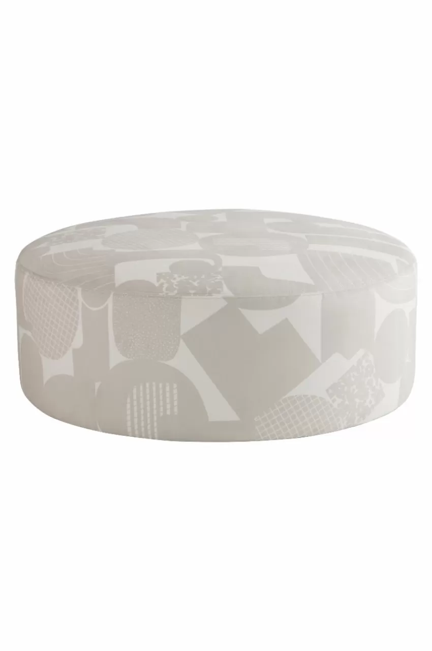 Sittpuffar*Jotex SHANGHAI PRINT Sittpuff ø 90 Cm Beige/vit
