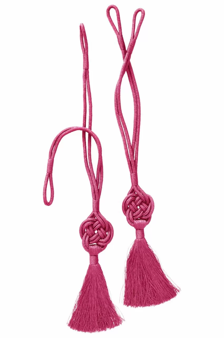 Gardinomtag*Jotex SIBEL Tofsomtag 2-pack Mörkcerise