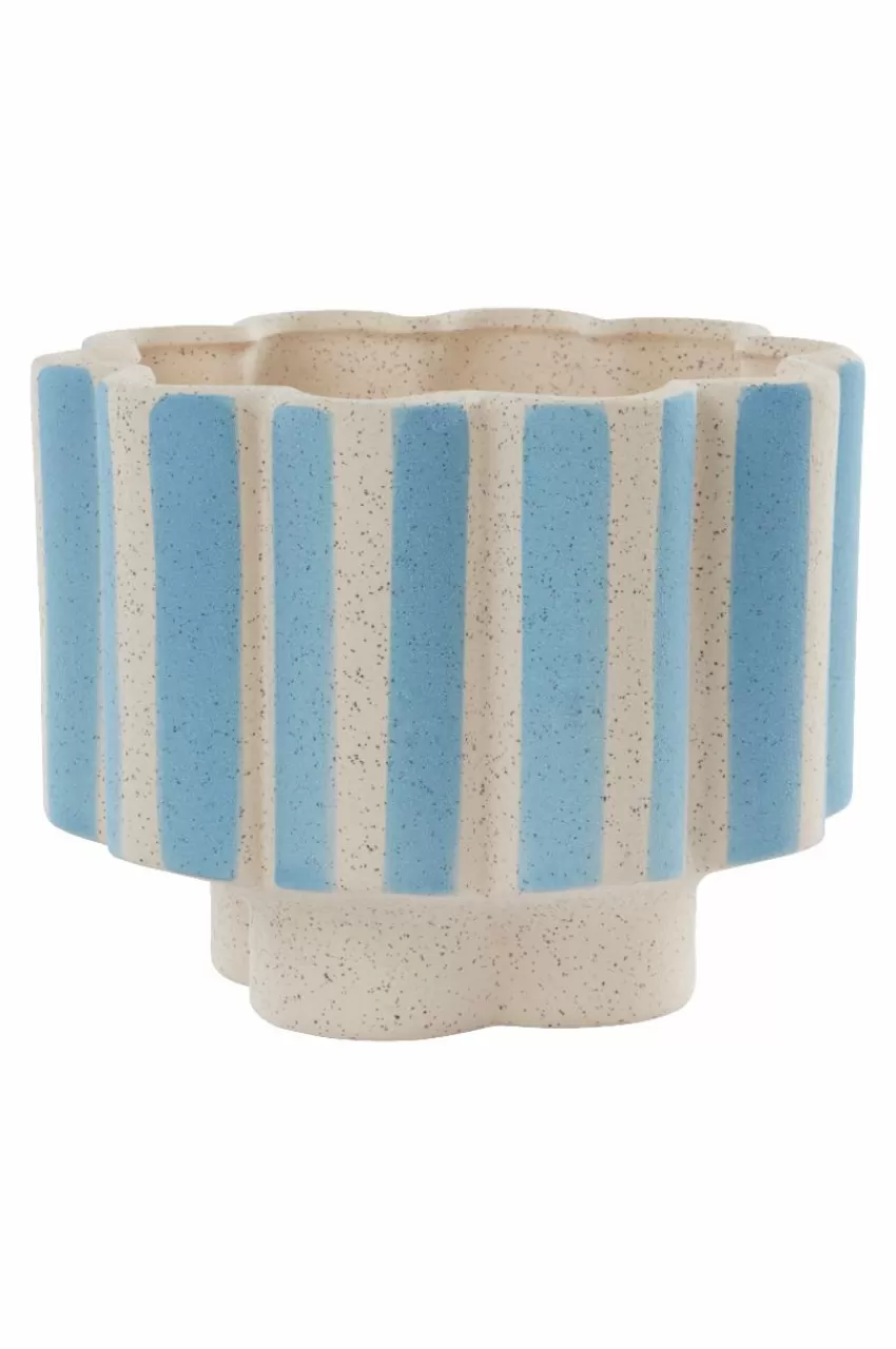 Krukor*Jotex SIGFRID STRIPE Kruka Blå/naturvit