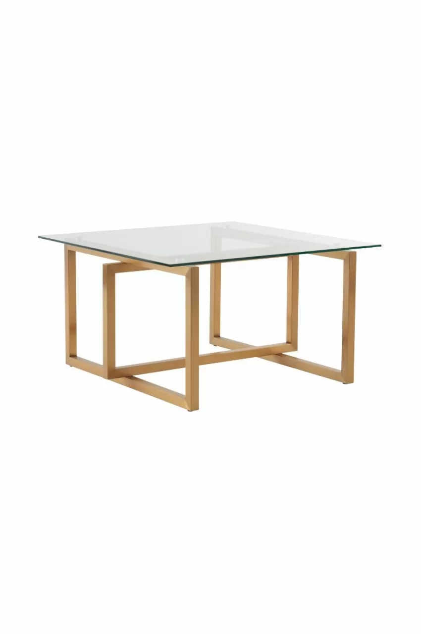 Bord*Jotex SIGNATO Soffbord 80x80 Cm Mässing/glas