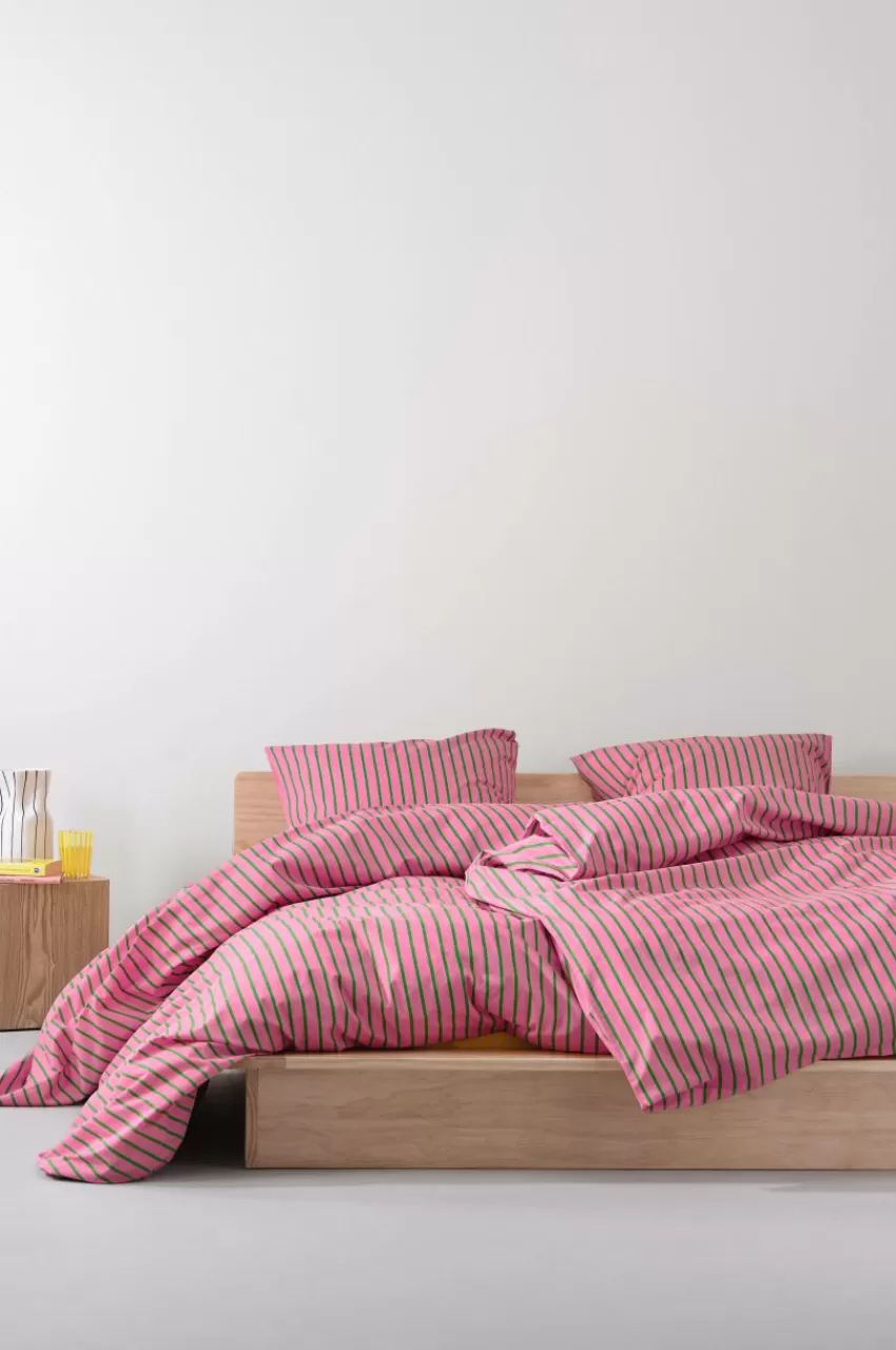 Påslakanset*Jotex SIMA Påslakanset Enkelsäng Ekologisk Rosa/grön
