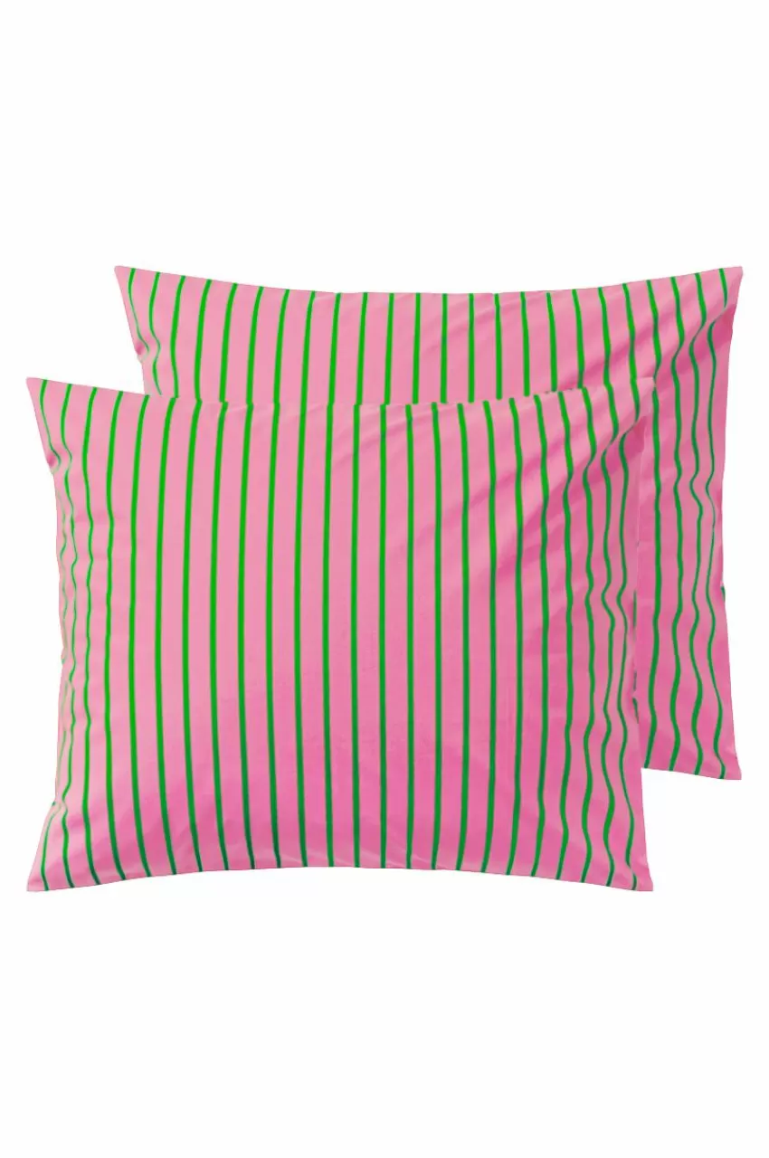Örngott*Jotex SIMA örngott 2-pack Ekologisk Rosa/grön