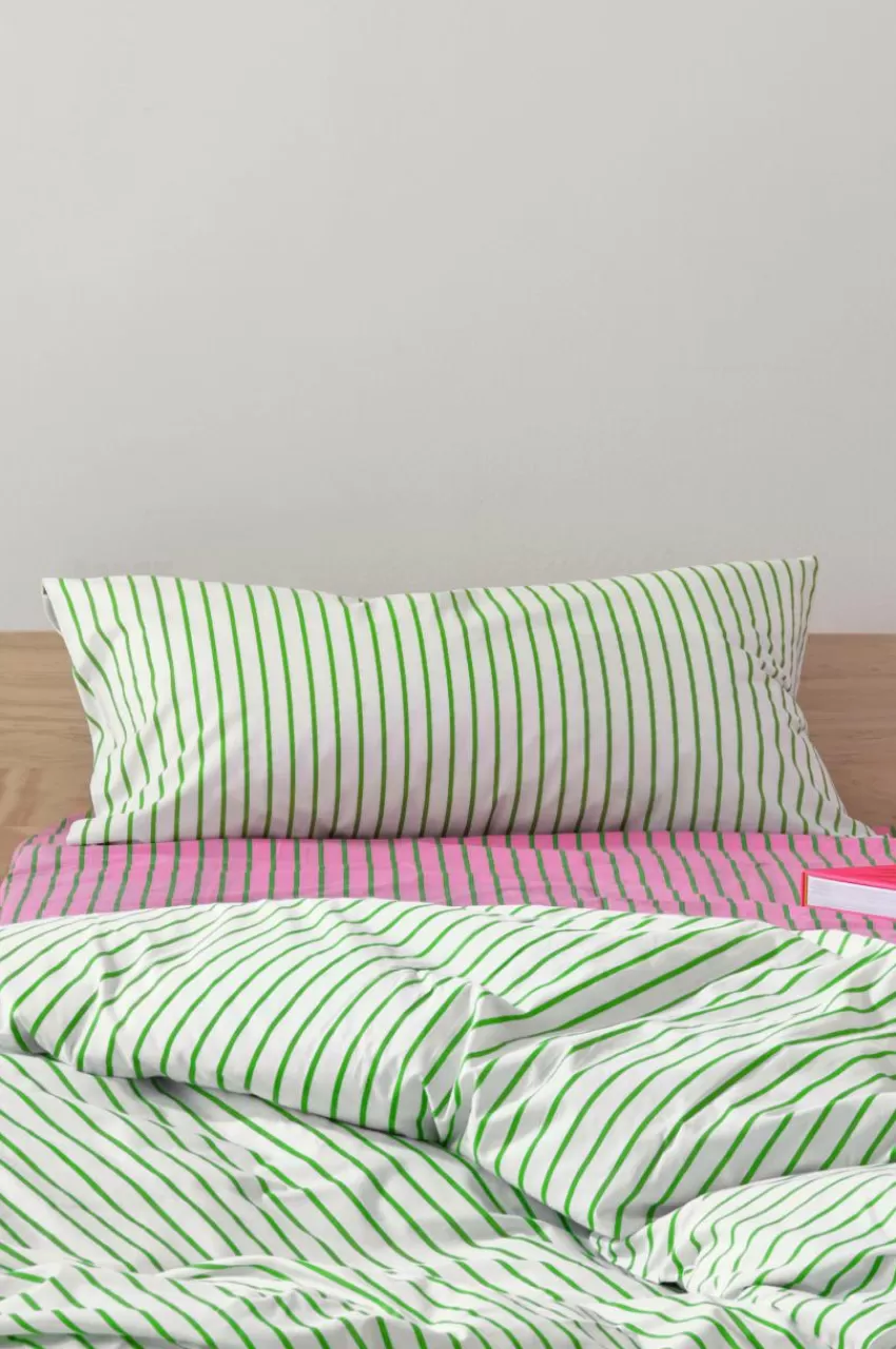 Örngott*Jotex SIMA örngott 90x50 Cm Ekologisk Vit/gräsgrön