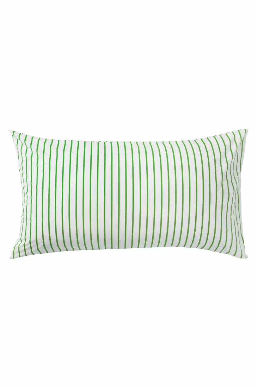 Örngott*Jotex SIMA örngott 90x50 Cm Ekologisk Vit/gräsgrön