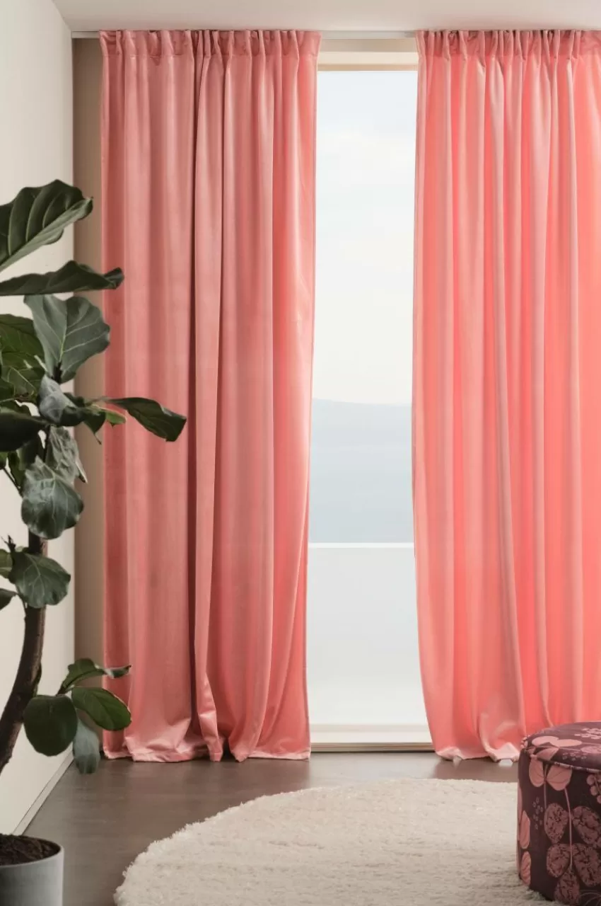 Sammetsgardiner | Multifunktionsgardiner*Jotex SIMONE Multifunktionsgardin 2-pack Terracotta rosa