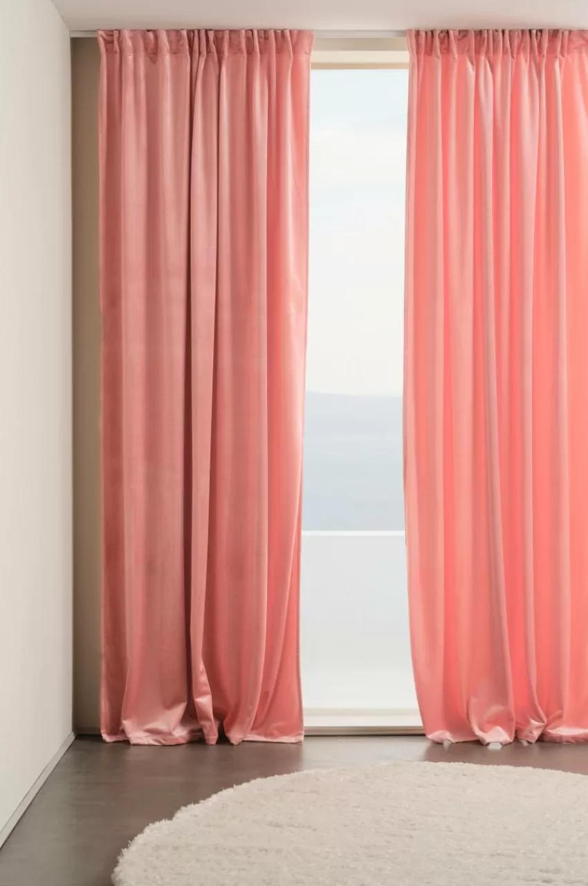 Sammetsgardiner | Multifunktionsgardiner*Jotex SIMONE Multifunktionsgardin 2-pack Terracotta rosa