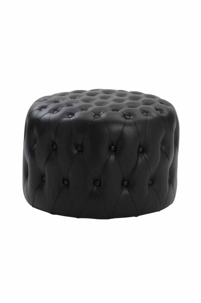 Sittpuffar*Jotex SKENE Sittpuff ø 60 Cm Svart konstskinn