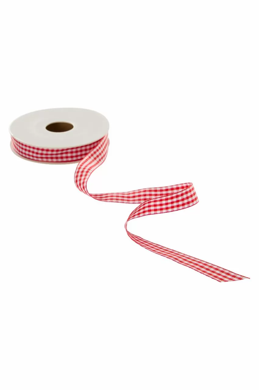 Presentpapper & Snöre*Jotex SMALL CHECK Band Röd