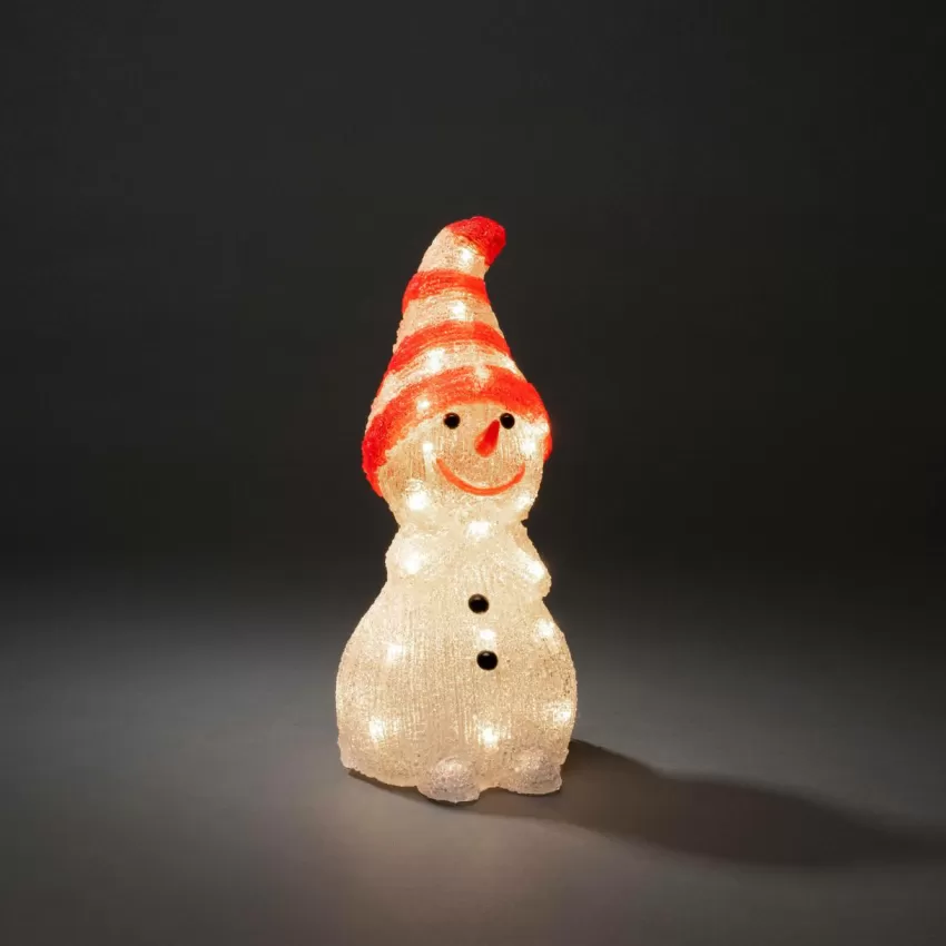 Utebelysning | Utebelysning*Jotex Snögubbe LED Höjd 32 Cm Klar/röd