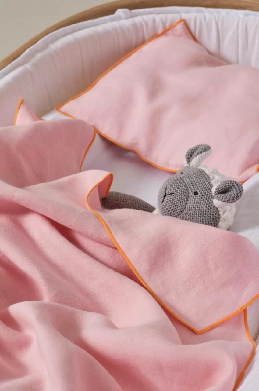 Barnsängkläder*Jotex STICH BABY Påslakanset Vagn/vagga Bubbelgumsrosa