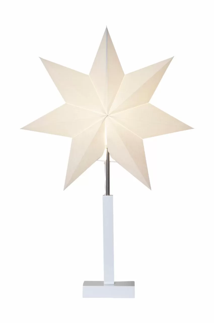 Julbelysning*Jotex Stjärna På Fot Karo 70 Cm Vit