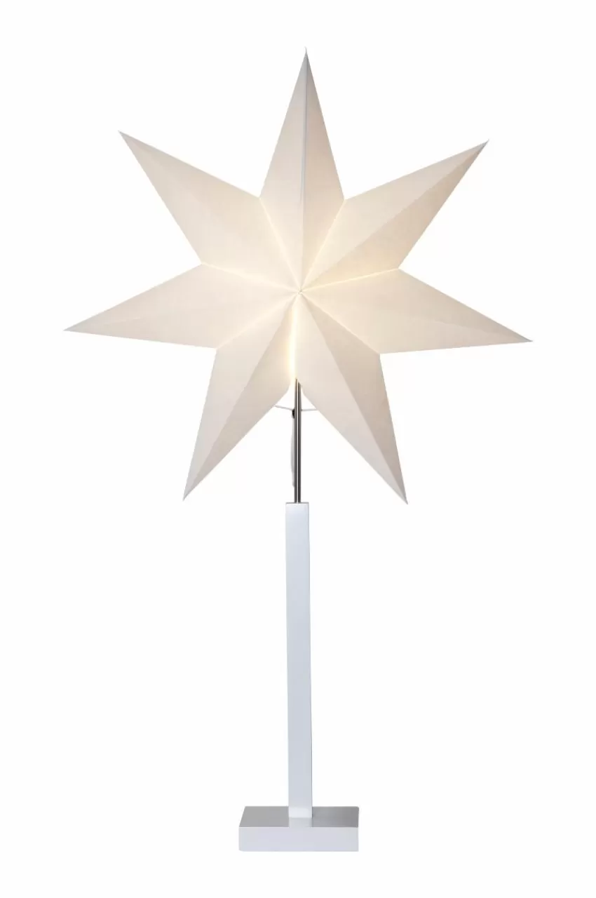 Julbelysning*Jotex Stjärna På Fot Karo 100 Cm Vit