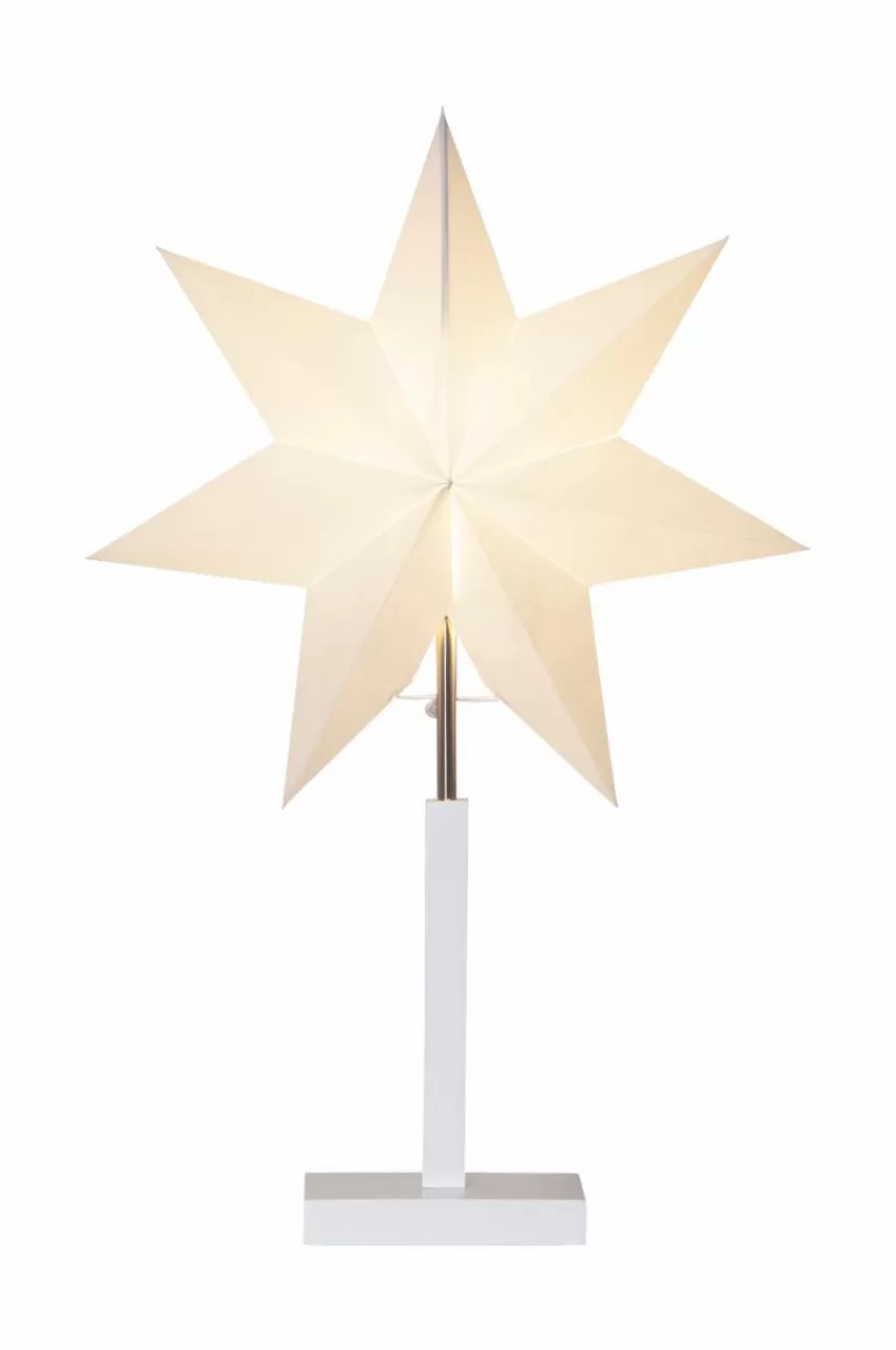 Julbelysning*Jotex Stjärna På Fot Karo 55 Cm Vit