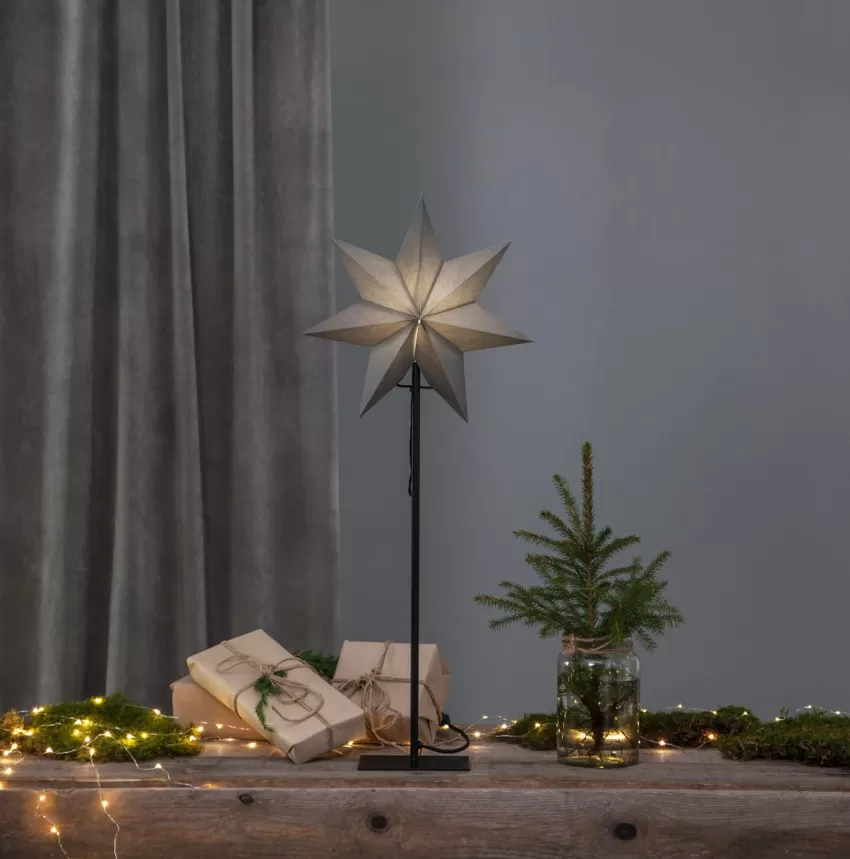 Julbelysning*Jotex Stjärna På Fot Ozen Grå