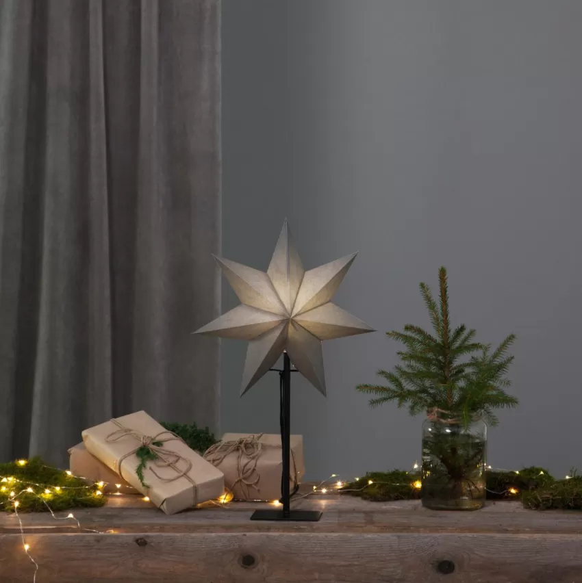 Julbelysning*Jotex Stjärna På Fot Ozen Grå