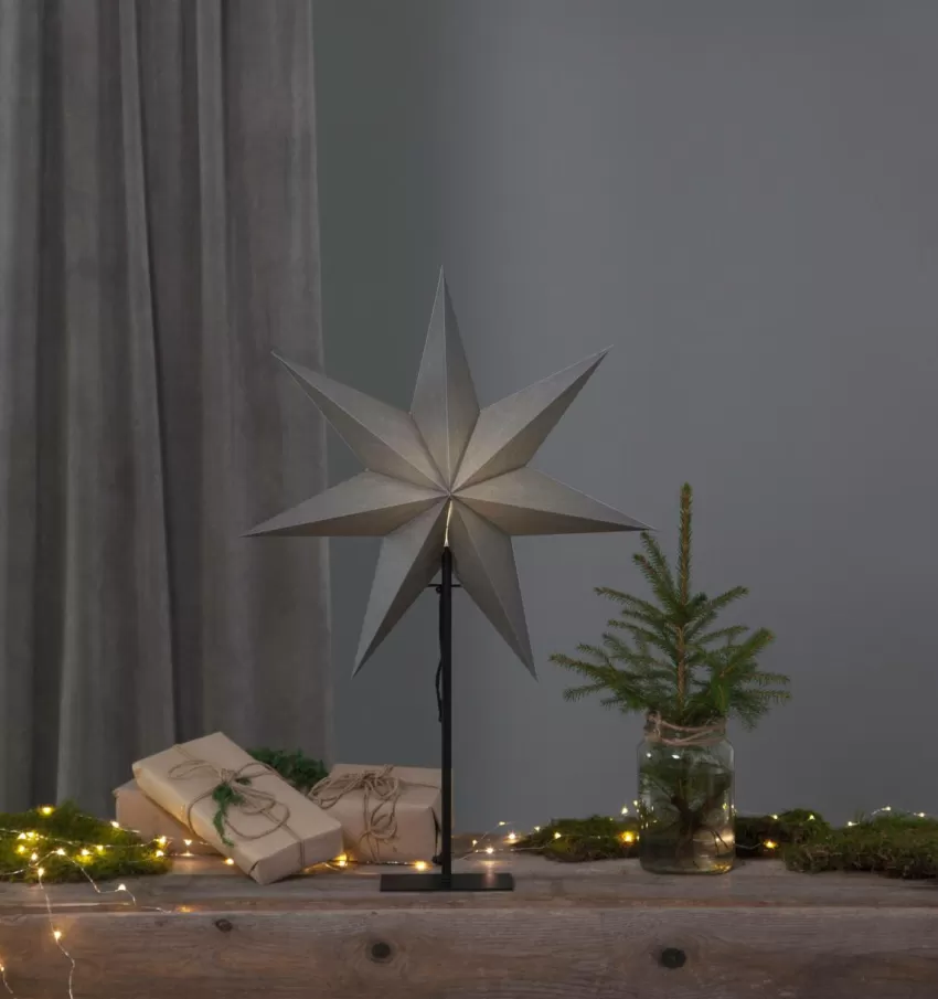 Julbelysning*Jotex Stjärna På Fot Ozen Grå