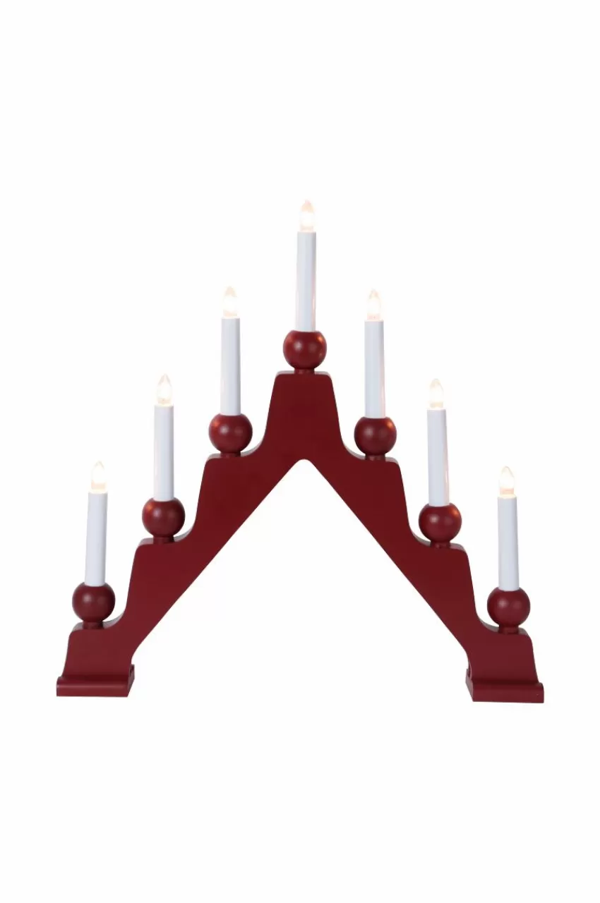 Julbelysning*Jotex Träljusstake Emma Röd