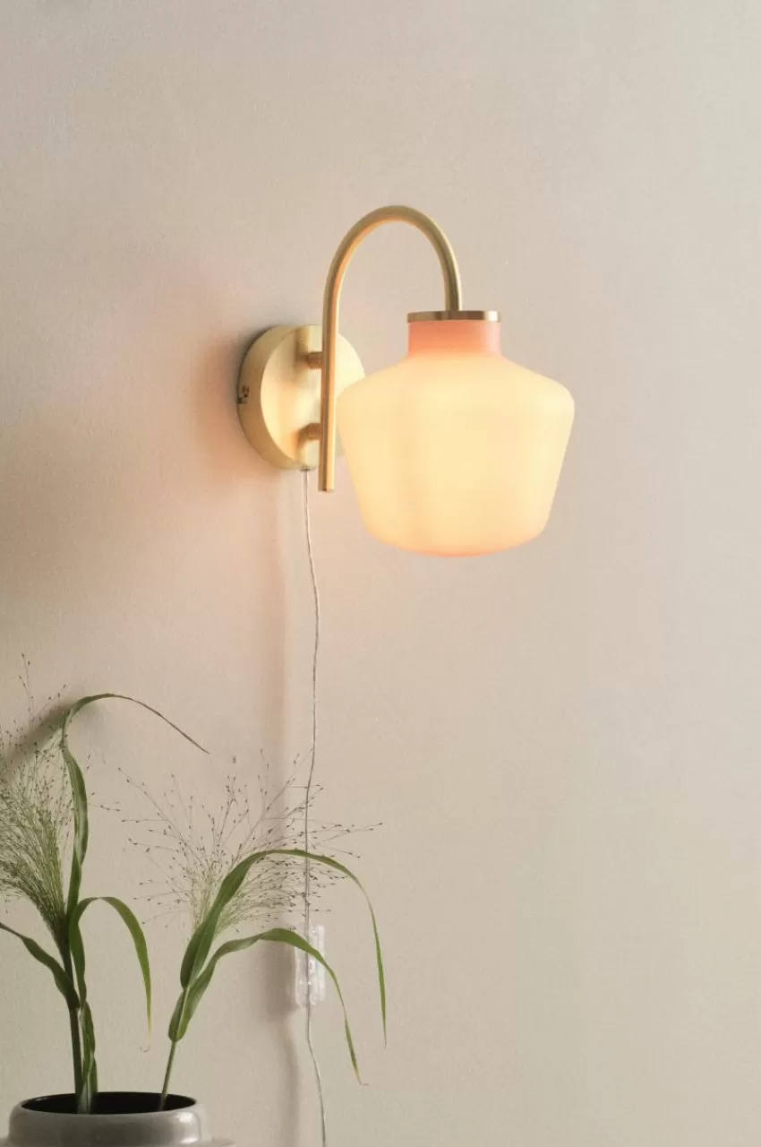 Vägglampor*Jotex TROPEA Vägglampa Mässing/rosa