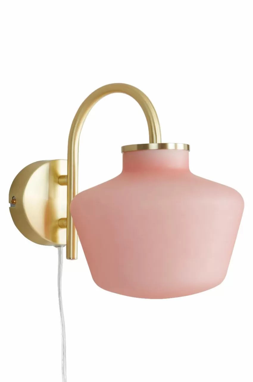 Vägglampor*Jotex TROPEA Vägglampa Mässing/rosa