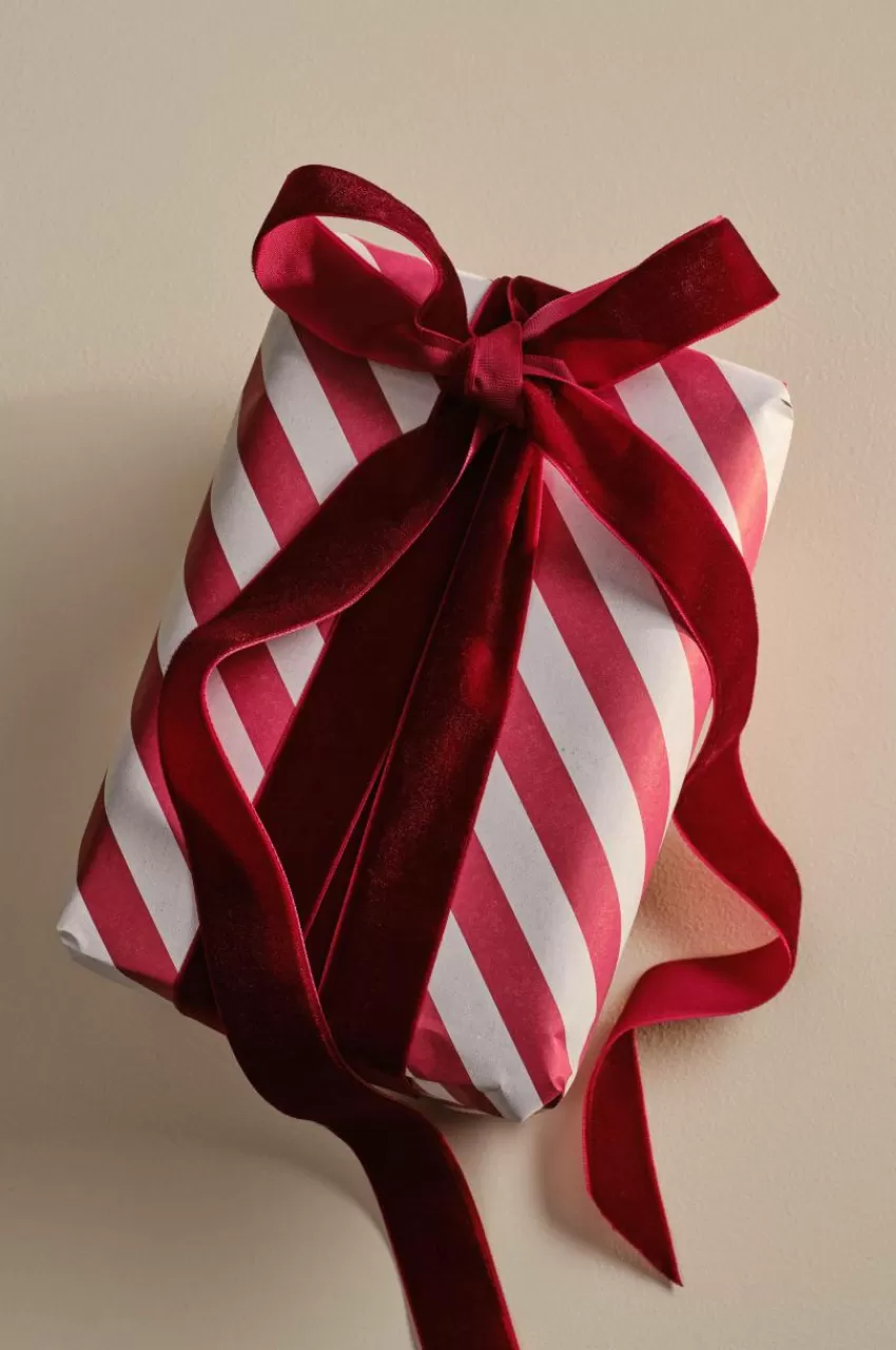 Presentpapper & Snöre*Jotex VELVETY Sammetsband Vinröd