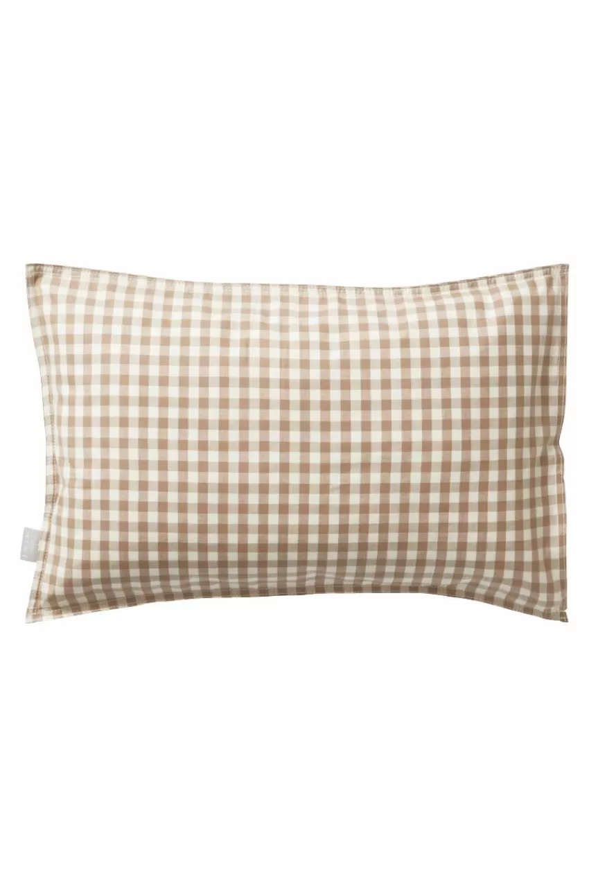 Barnsängkläder*Jotex VERMONT MINI örngott 55x35 Cm - Ekologisk Brun/vit rutig