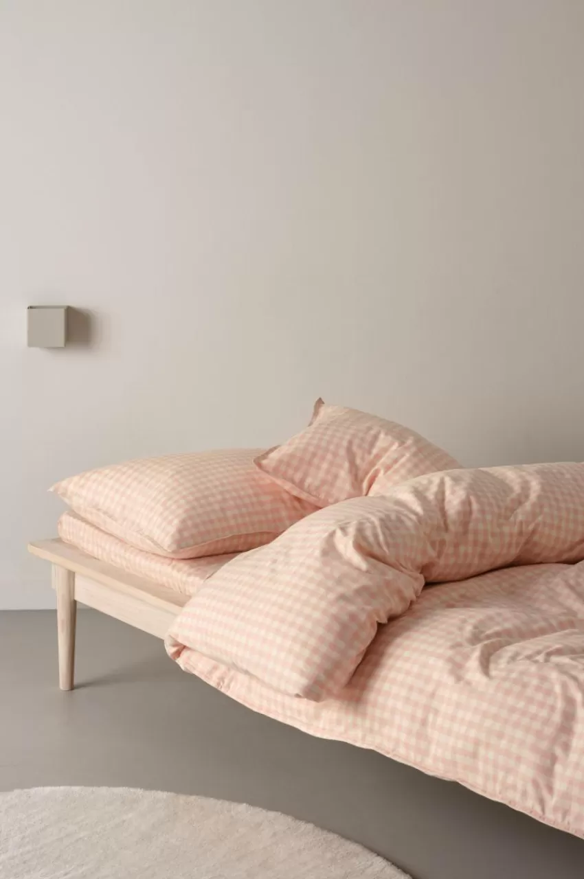 Påslakanset*Jotex VERMONT Påslakanset Enkelsäng - Ekologisk Rosa/creme
