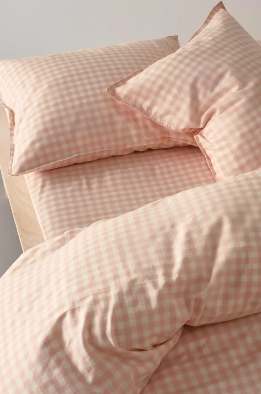 Barnsängkläder*Jotex VERMONT örngott 60x50 Cm - Ekologisk Rosa/creme