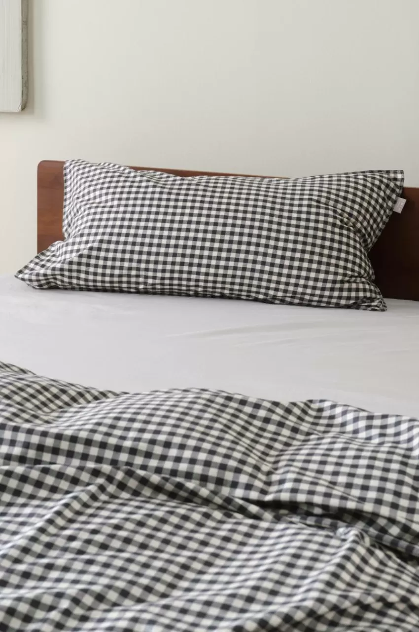 Barnsängkläder*Jotex VERMONT örngott 90x50 Cm - Ekologisk Svart/vit rutig