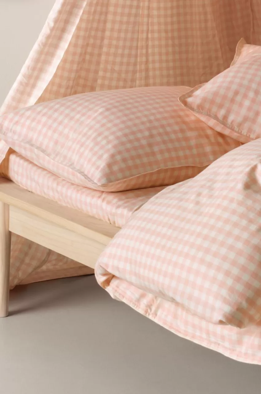 Barnsängkläder*Jotex VERMONT örngott 90x50 Cm - Ekologisk Rosa/creme