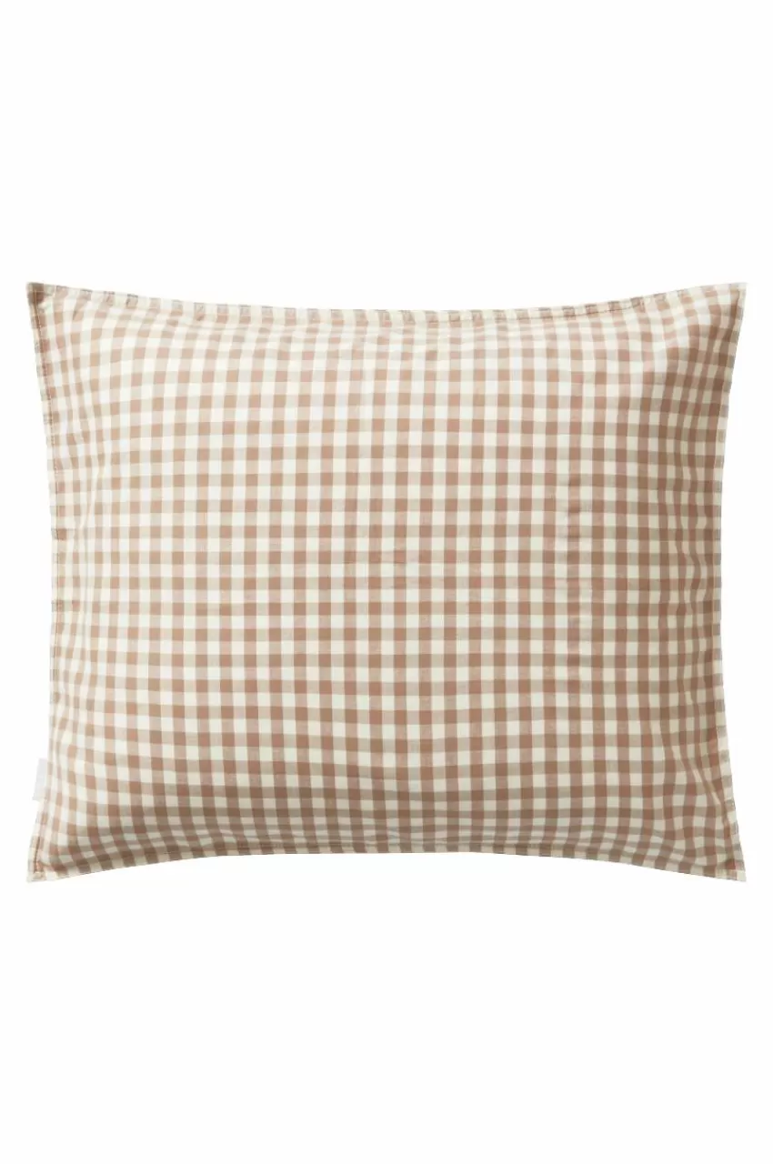 Barnsängkläder*Jotex VERMONT örngott 60x50 Cm - Ekologisk Brun/vit rutig