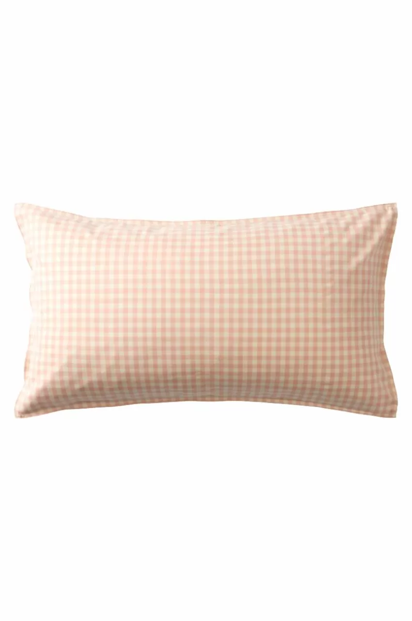 Barnsängkläder*Jotex VERMONT örngott 90x50 Cm - Ekologisk Rosa/creme