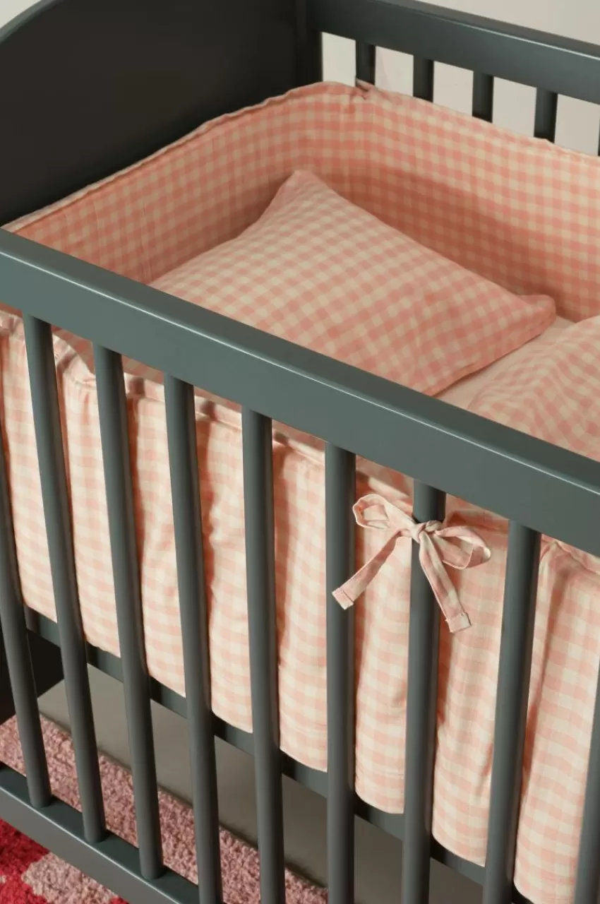 Barnsängkläder*Jotex VERMONT Spjälsängsskydd - Ekologisk Rosa/creme