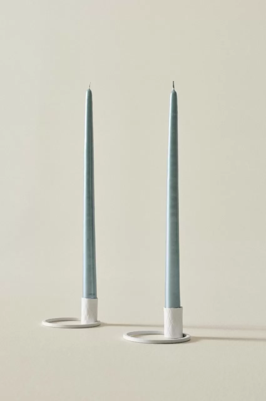 Ljus*Jotex VICKAN PEARL Antikljus 2-pack - Höjd 35 Cm Eucalyptusgrön