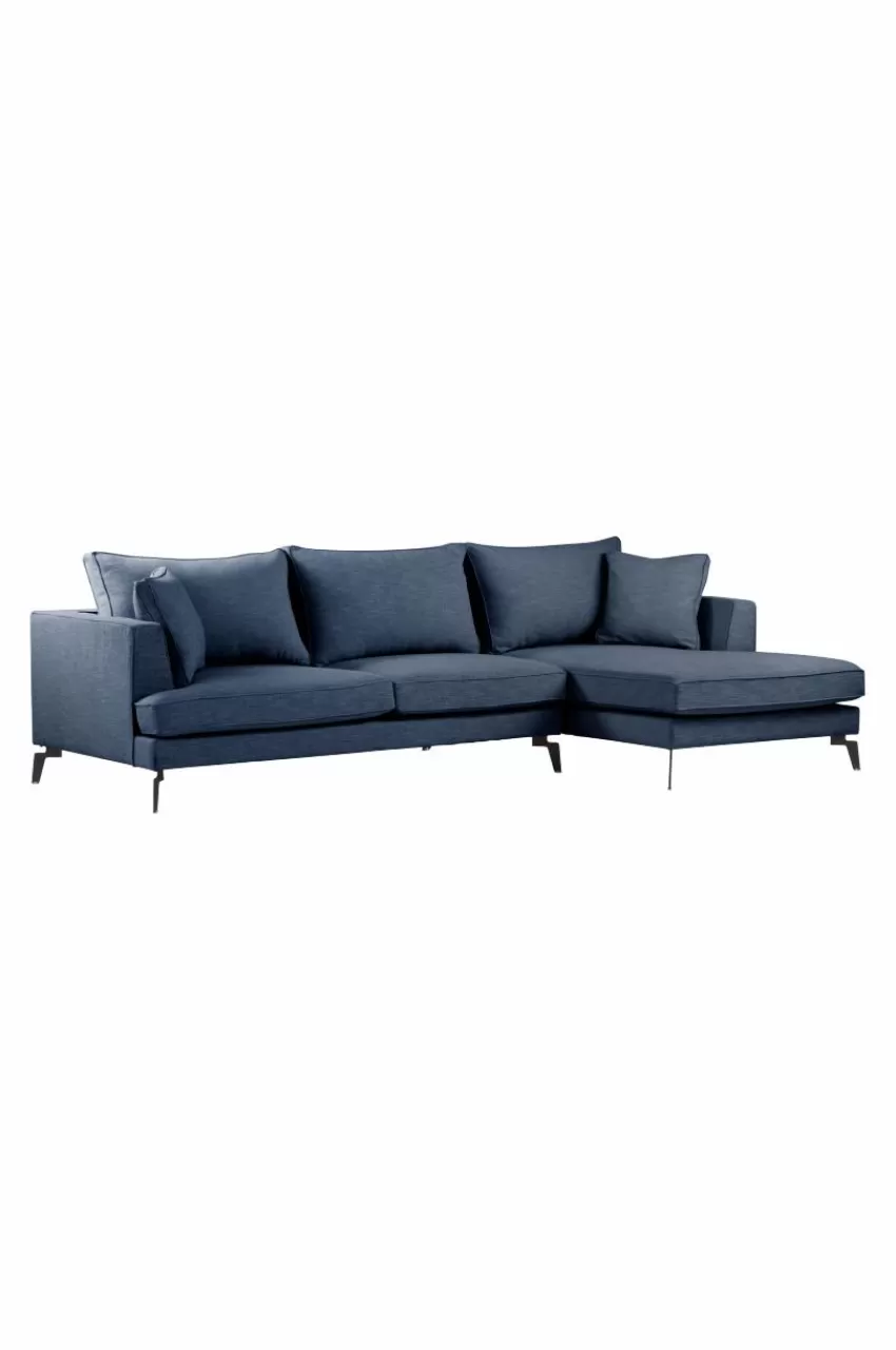 Soffor*Jotex VILLACH Soffa 3-sits Divan Höger Indigoblå