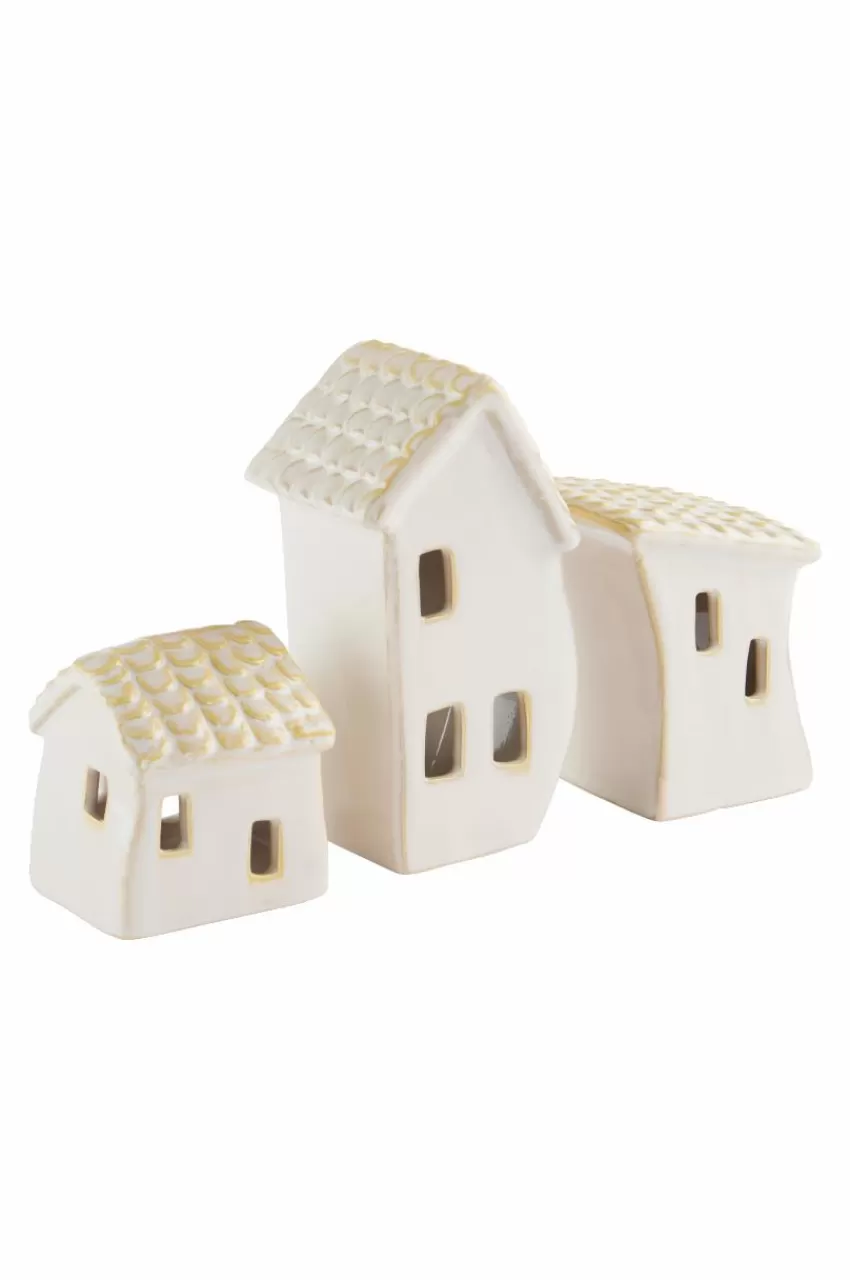 Juldekoration*Jotex VILLAGE Dekorationshus 3-pack Naturvit