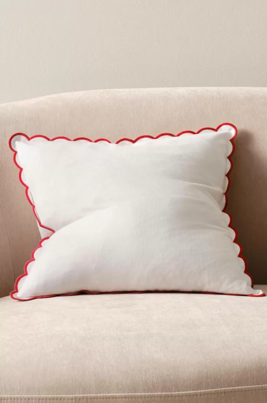 Prydnadskuddar & Fodral*Jotex VIVIAN Kuddfodral 45x45 Cm Naturvit/röd