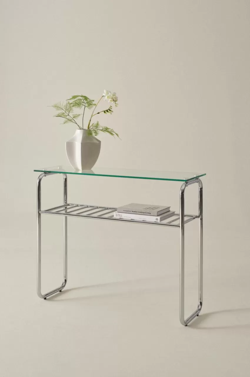 Bord*Jotex WALLE Sideboard 32x100 Cm Krom/glas